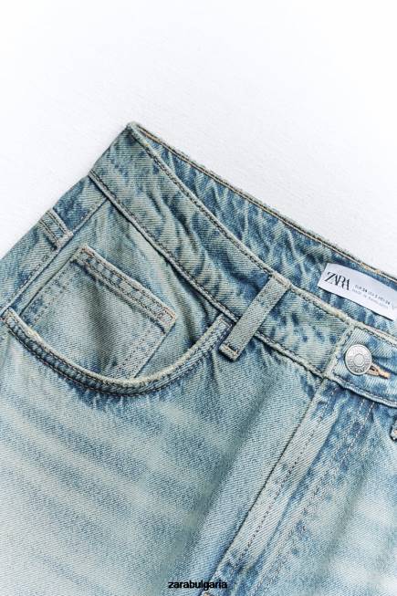 Zara облекло 66FT503 Жени ниска талия със супер широки крачоли trf дънки син