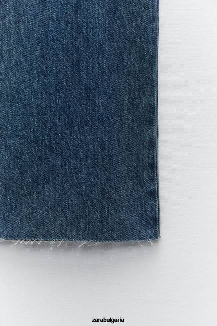 Zara облекло 66FT504 Жени trf широки дънки с висока талия тъмносин