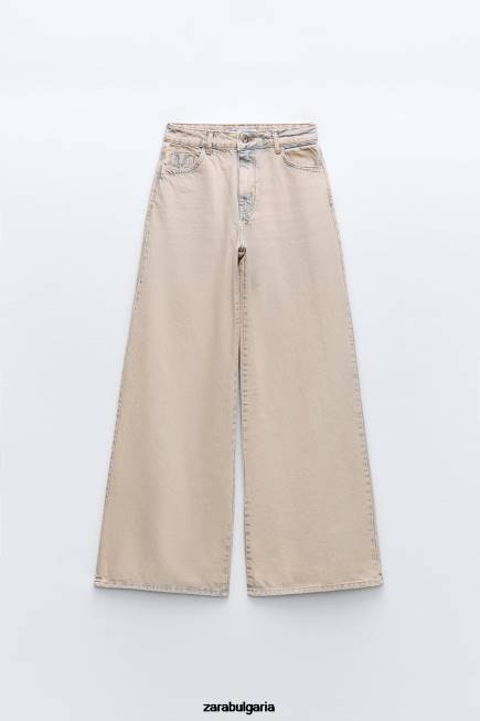 Zara облекло 66FT508 Жени z1975 пребоядисани дънки палацо розово