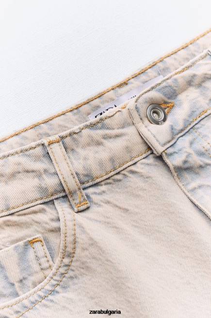 Zara облекло 66FT508 Жени z1975 пребоядисани дънки палацо розово