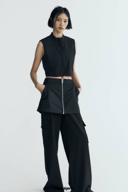 Zara облекло 66FT495 Жени найлонова корта черен