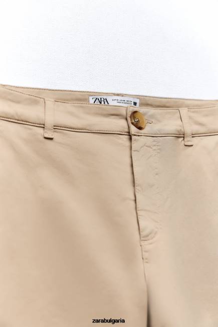 Zara облекло 66FT499 Жени чино панталони средна камила