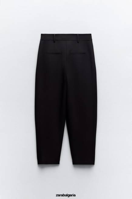 Zara облекло 66FT874 Жени плисирани стеснени панталони черен