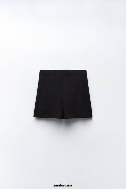 Zara облекло 66FT539 Жени плисирана юбка черен