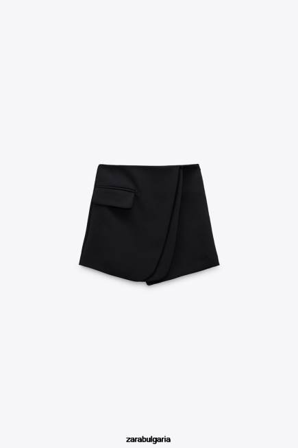 Zara облекло 66FT567 Жени обвийте предния капак черен