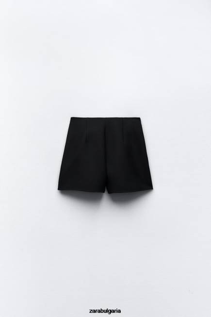 Zara облекло 66FT589 Жени разрошен шорт черен