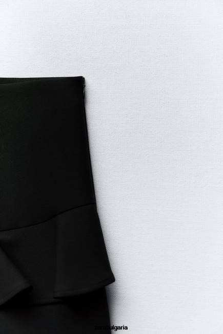 Zara облекло 66FT589 Жени разрошен шорт черен