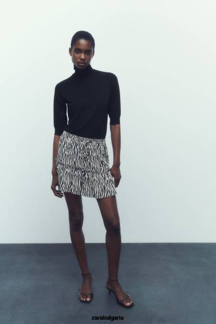 Zara облекло 66FT605 Жени печатни скорти зебра