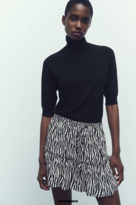 Zara облекло 66FT605 Жени печатни скорти зебра