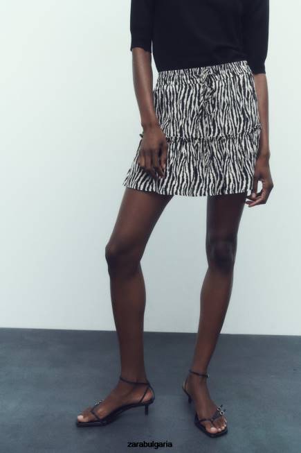 Zara облекло 66FT605 Жени печатни скорти зебра