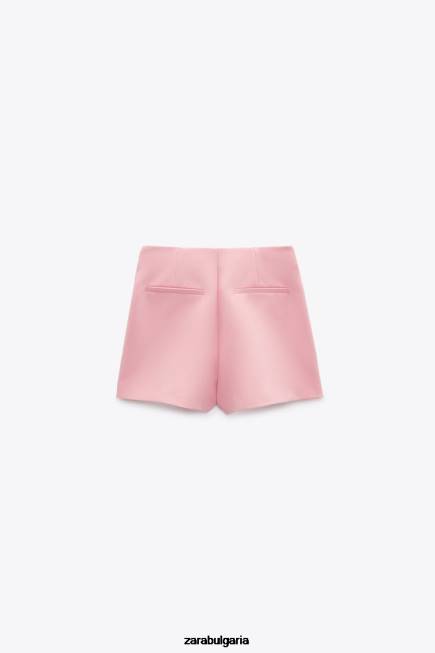 Zara облекло 66FT617 Жени асиметрична корта пастелно розово