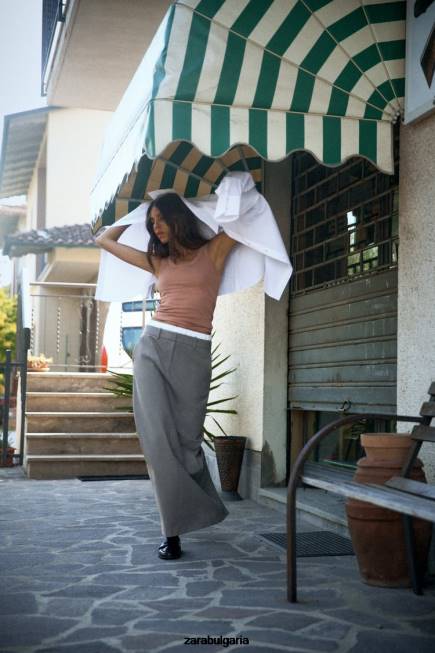 Zara облекло 66FT630 Жени смесена боксерска пола сиво