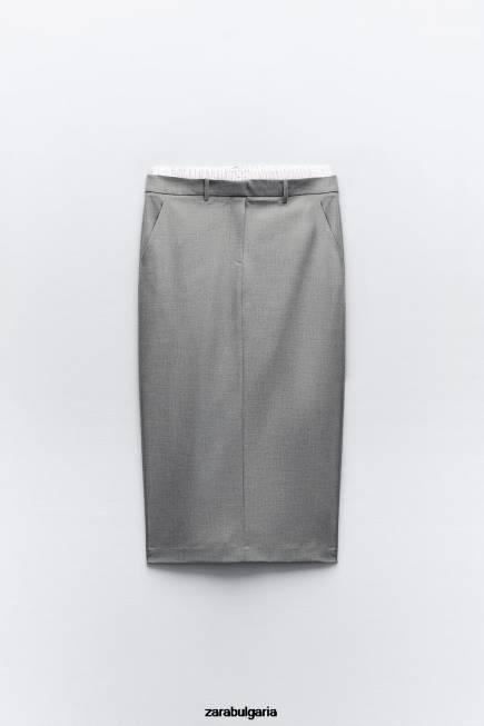 Zara облекло 66FT630 Жени смесена боксерска пола сиво