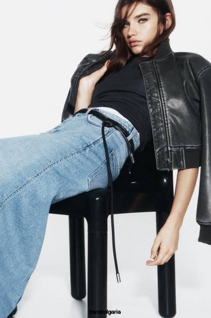 Zara облекло 66FT640 Жени z1975 дънкова миди пола средно синьо