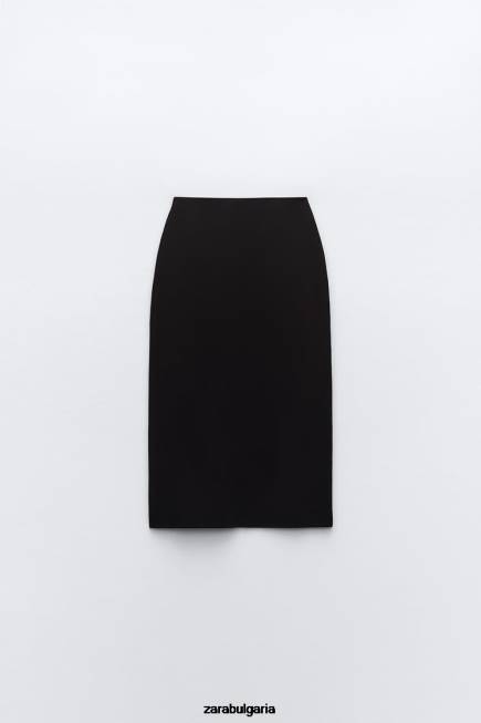 Zara облекло 66FT644 Жени плетена миди пола черен