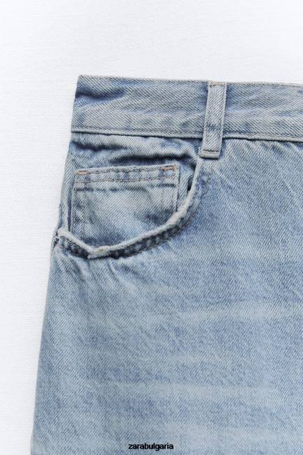 Zara облекло 66FT676 Жени trf дълга дънкова пола син