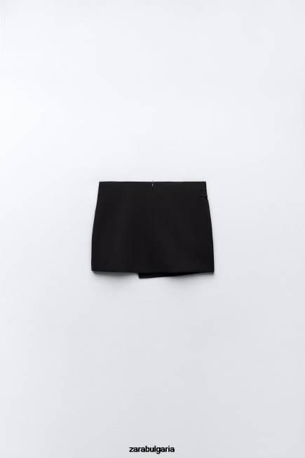 Zara облекло 66FT687 Жени пола с асиметричен джоб черен