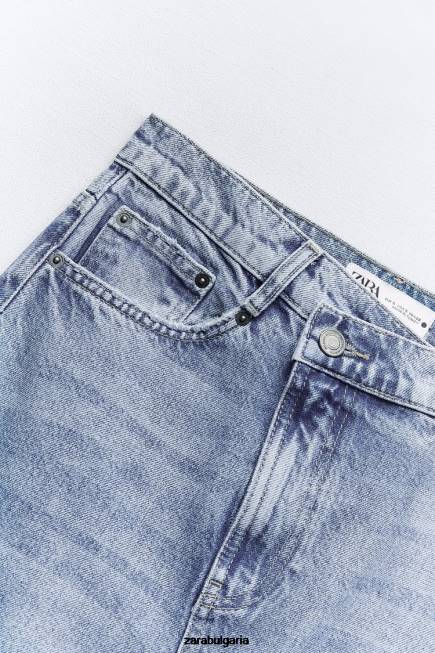 Zara облекло 66FT702 Жени zw разкроена дънкова пола средно синьо