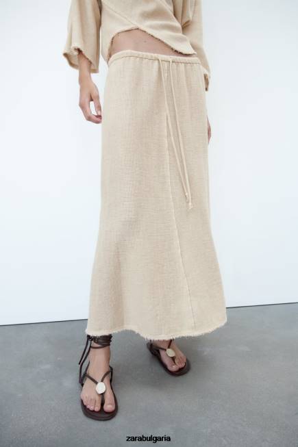 Zara облекло 66FT708 Жени рустик текстурирана пола пясък