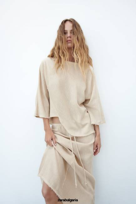 Zara облекло 66FT708 Жени рустик текстурирана пола пясък
