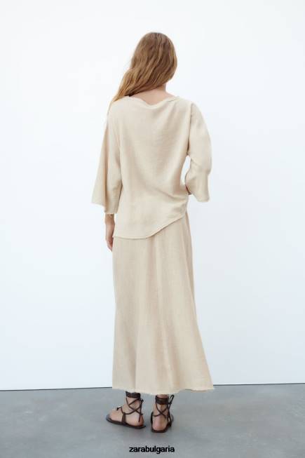 Zara облекло 66FT708 Жени рустик текстурирана пола пясък