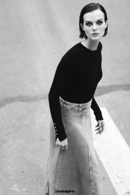 Zara облекло 66FT717 Жени дънкова пола z1975 средно синьо