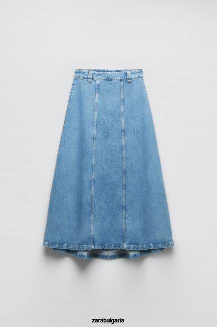 Zara облекло 66FT717 Жени дънкова пола z1975 средно синьо
