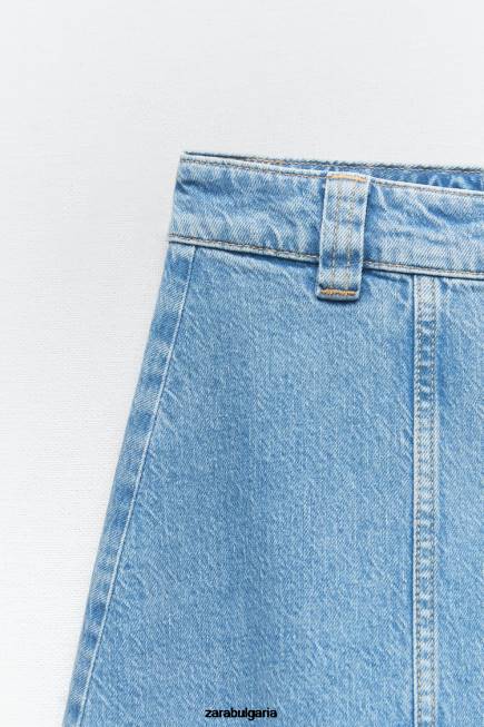 Zara облекло 66FT717 Жени дънкова пола z1975 средно синьо
