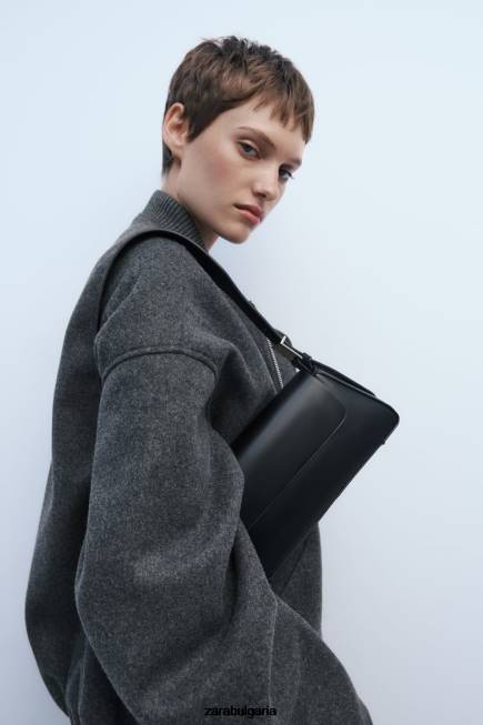 Zara аксесоари 66FT743 Жени чанта през рамо с минимално капаче черен