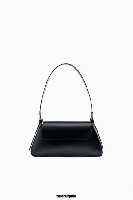 Zara аксесоари 66FT743 Жени чанта през рамо с минимално капаче черен