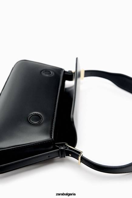 Zara аксесоари 66FT743 Жени чанта през рамо с минимално капаче черен