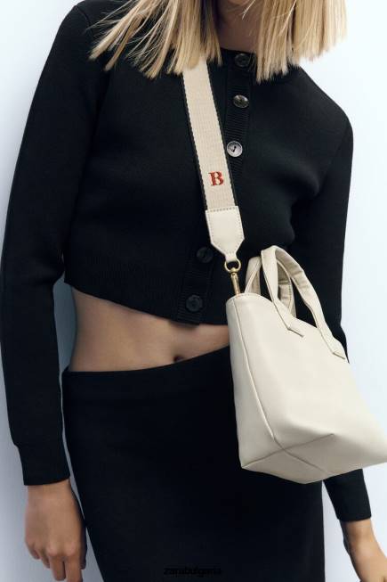 Zara аксесоари 66FT744 Жени мини шопър екрю
