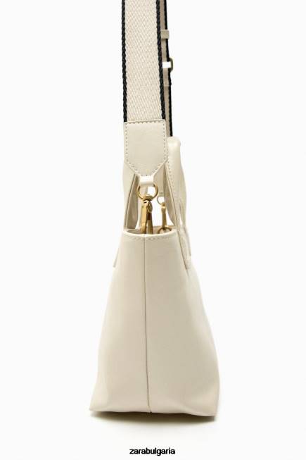 Zara аксесоари 66FT744 Жени мини шопър екрю