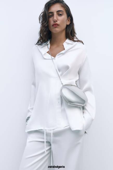 Zara аксесоари 66FT748 Жени чанта метална кутия сребро