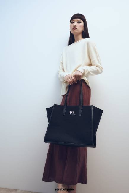 Zara аксесоари 66FT749 Жени макет крокодилна чанта черен