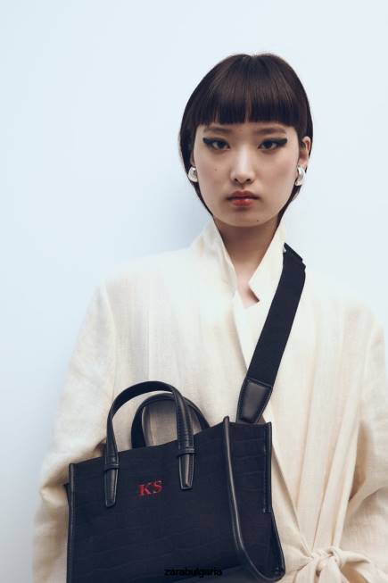 Zara аксесоари 66FT750 Жени макет крокодилна мини чанта черен