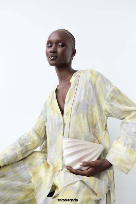 Zara аксесоари 66FT755 Жени изкуствена перлена кутия чанта бяло