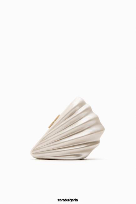 Zara аксесоари 66FT755 Жени изкуствена перлена кутия чанта бяло