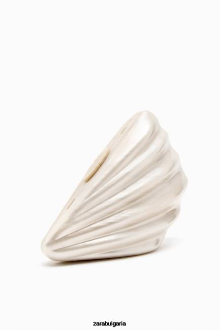 Zara аксесоари 66FT755 Жени изкуствена перлена кутия чанта бяло