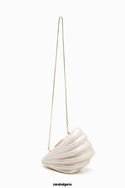 Zara аксесоари 66FT755 Жени изкуствена перлена кутия чанта бяло