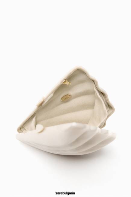Zara аксесоари 66FT755 Жени изкуствена перлена кутия чанта бяло