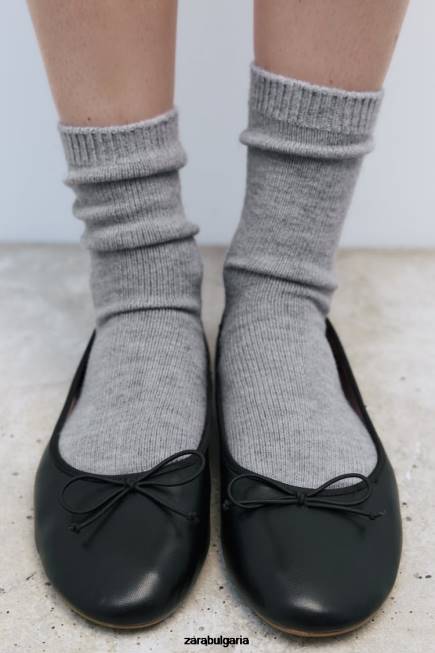Zara аксесоари 66FT760 Жени обикновени ниски чорапи сив мергел