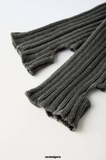 Zara аксесоари 66FT1511 Жени плетени крачоли антрацитно сиво