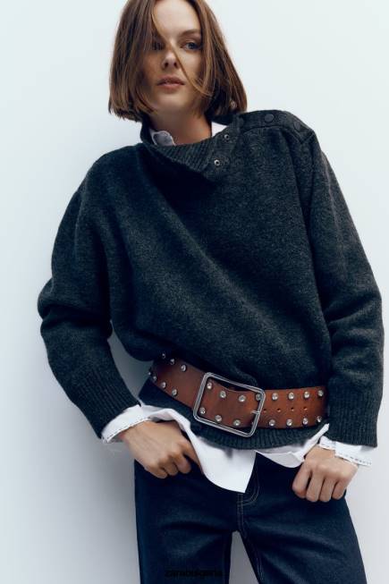 Zara аксесоари 66FT756 Жени бижутериен кожен колан кафяво