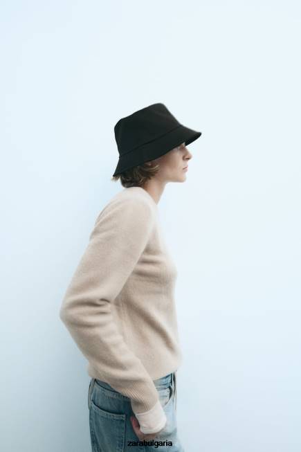 Zara аксесоари 66FT763 Жени водоотблъскваща шапка-кофа черен