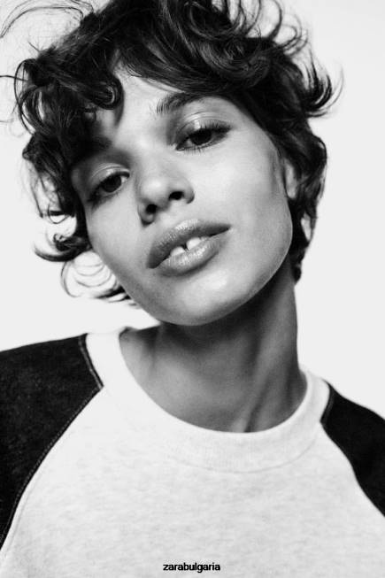 Zara облекло 66FT917 Жени комбиниран дънков суичър сиво/синьо