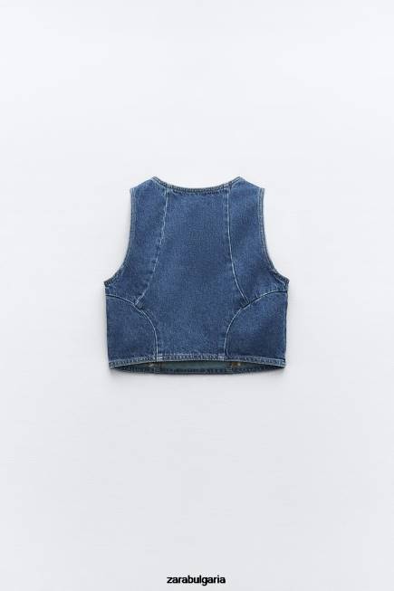 Zara облекло 66FT920 Жени z1975 деним с пръстен средно синьо