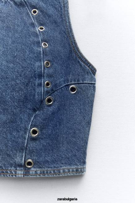 Zara облекло 66FT920 Жени z1975 деним с пръстен средно синьо