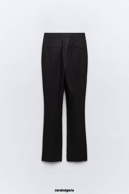 Zara облекло 66FT880 Жени разширен панталон с пълна дължина черен