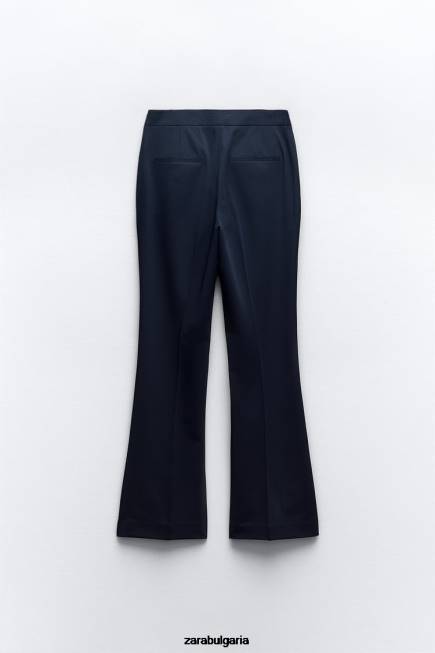 Zara облекло 66FT885 Жени разширен панталон с пълна дължина тъмносин